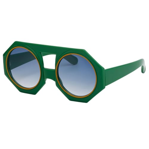TOIPASTN Runde Retro-Sonnenbrille für Damen, Luxus-Mode-Sonnenbrille (C2GrünGrau) von TOIPASTN