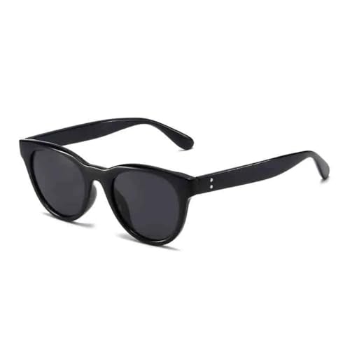 TOIPASTN Runde Sonnenbrille Damen Herren Luxus Vintage Sonnenbrille UV400 (Schwarz Grau) von TOIPASTN