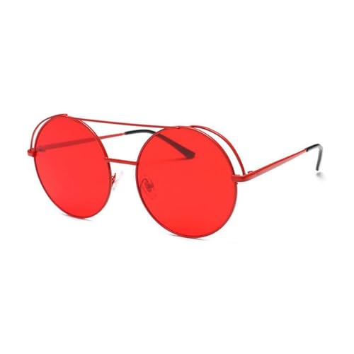 TOIPASTN Runde Sonnenbrille Damen Luxus Klare Sonnenbrille Herren (rot rot) von TOIPASTN