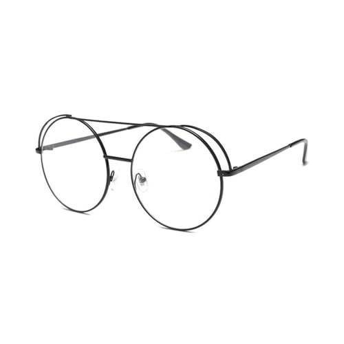TOIPASTN Runde Sonnenbrille Damen Luxus Klare Sonnenbrille Herren (schwarz klar) von TOIPASTN
