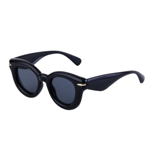 TOIPASTN Runde Sonnenbrille Damen Punk Sonnenbrille Herren Luxusmode (C1 Schwarz Grau) von TOIPASTN