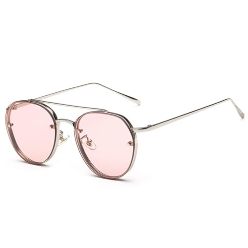 TOIPASTN Runde Sonnenbrille für Herren und Damen, Vintage-Sonnenbrille, C2 Transparent Pink, Einheitsgröße TOIPASTN Runde Sonnenbrille für Herren und Damen, Vintage-Sonnenbrille, C2 Transparent Pink, Einheitsgröße von TOIPASTN