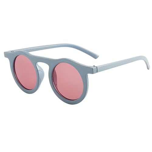 TOIPASTN Runde Sonnenbrille für Herren und Damen, modisch, kleiner Rahmen, UV400, C8 Grau-Rosa, Einheitsgröße von TOIPASTN