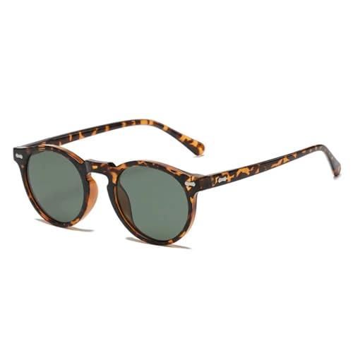 TOIPASTN Runde polarisierte Retro-Sonnenbrille für Herren, luxuriös, UV400, Leopardenmuster, Grün, Einheitsgröße TOIPASTN Runde polarisierte Retro-Sonnenbrille für Herren, luxuriös, UV400, Leopardenmuster, Grün, Einheitsgröße von TOIPASTN