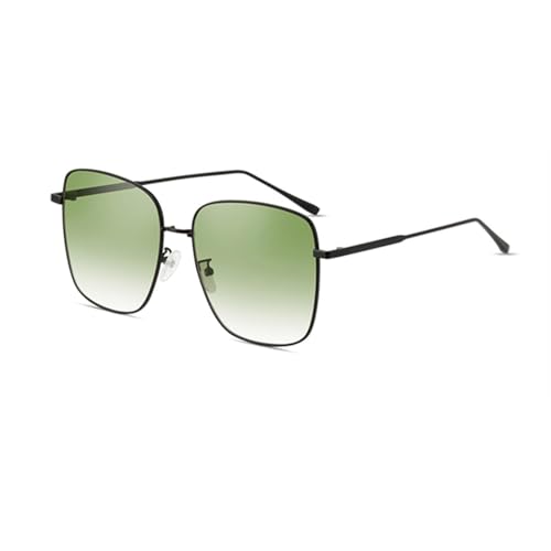 TOIPASTN Sonnenbrille, übergroß, für Damen, Vintage, Metallrahmen, modisch, Verlaufsgläser (C3, Verlaufsgrün) von TOIPASTN