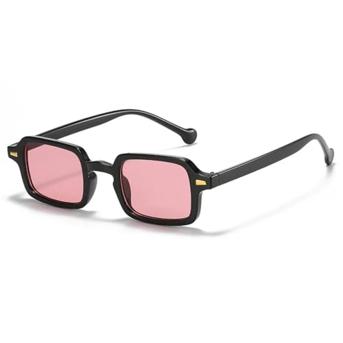TOIPASTN Sonnenbrille Damen Herren Kleine Punk Sonnenbrille Farbverlauf UV400 (C8Schwarz-Rot) von TOIPASTN