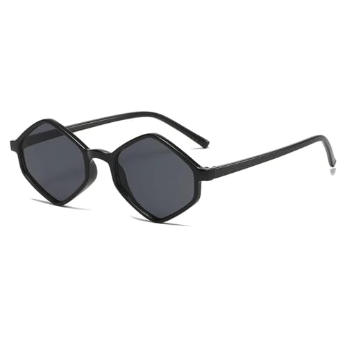 TOIPASTN Sonnenbrille Damen Klare Sonnenbrille Unregelmäßiger Vintage Kleiner Rahmen UV400 (schwarz) von TOIPASTN
