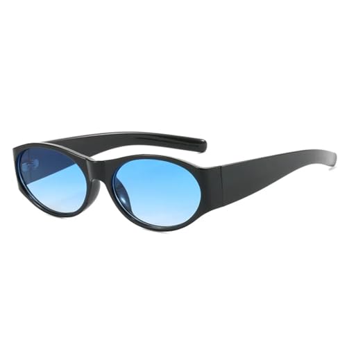 TOIPASTN Sonnenbrille Damen Oval Sonnenbrille Herren Shades UV (Schwarz Blau) von TOIPASTN