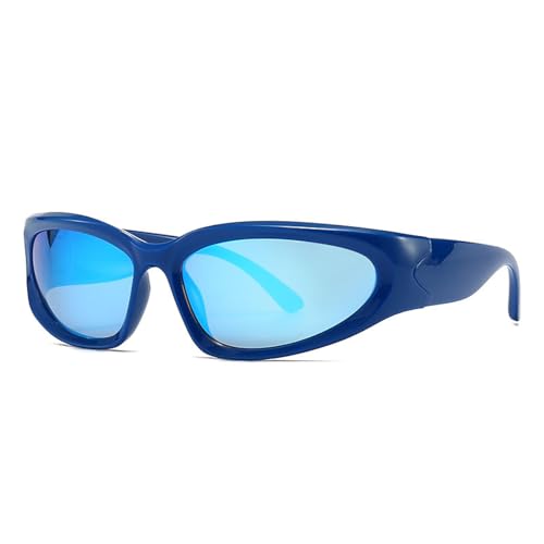TOIPASTN Sonnenbrille Damen Punk Sonnenbrille Herren Mode Sport Sonnenbrille UV400 (blau) von TOIPASTN