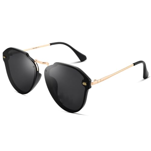 TOIPASTN Sonnenbrille Damen Sonnenbrille Polarisierte Brille Mode (schwarz) von TOIPASTN