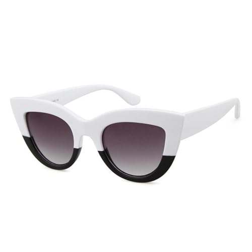 TOIPASTN Sonnenbrille Damen Sonnenbrillen UV400 Schutzbrillen (C3 weiß schwarz) von TOIPASTN