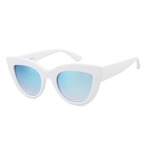 TOIPASTN Sonnenbrille Damen Sonnenbrillen UV400 Schutzbrillen (C4 weiß blau) von TOIPASTN