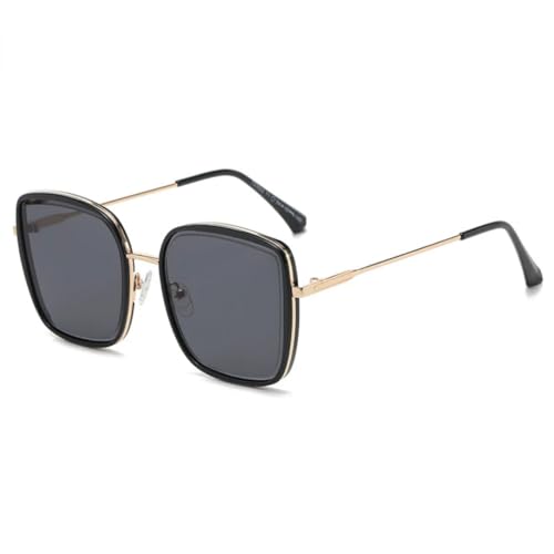 TOIPASTN Sonnenbrille Damen UV-beständige Sonnenbrille Luxus Damen (Schwarzgold) von TOIPASTN