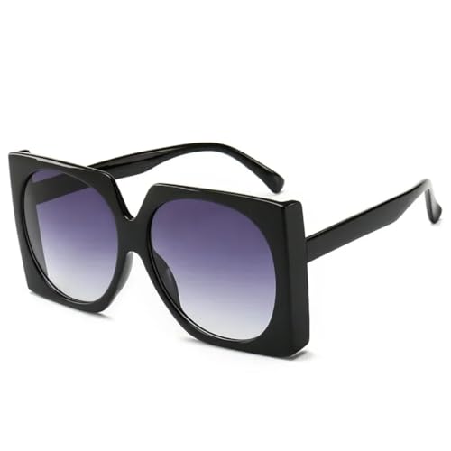 TOIPASTN Sonnenbrille Herren Damen Modisch Groß Luxus (Schwarz Grau) von TOIPASTN