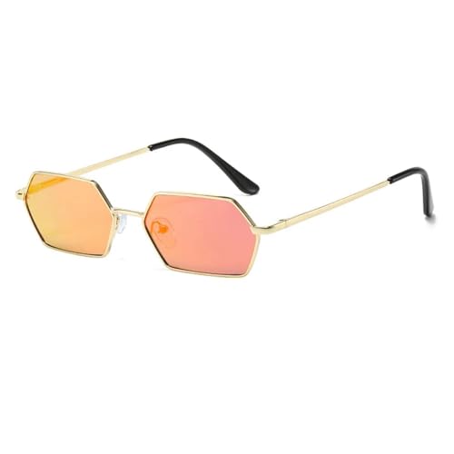 TOIPASTN Sonnenbrille Herren Mode Kleiner Rahmen Spiegelbeschichtung Weiblich UV400 (Gold-Rotspiegel) von TOIPASTN