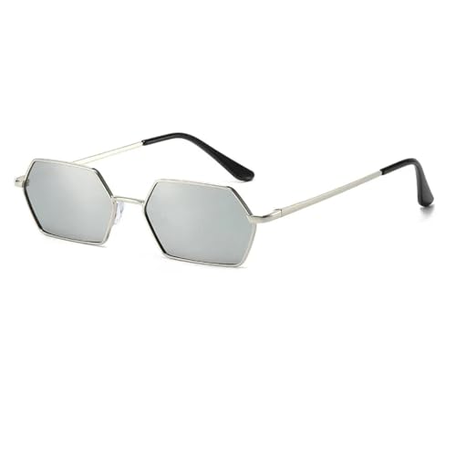 TOIPASTN Sonnenbrille Herren Mode Kleiner Rahmen Spiegelbeschichtung Weiblich UV400 (Silber-Silberspiegel) von TOIPASTN