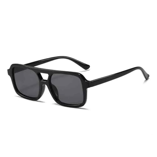 TOIPASTN Sonnenbrille Herren Rahmen Retro Brille Weiblich UV400 (Schwarz Grau) von TOIPASTN