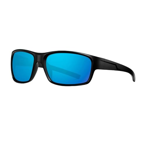 TOIPASTN Sonnenbrille Herren UV400 Polarisiert Damen PC Brillengestell (Schwarz Eisblau) von TOIPASTN