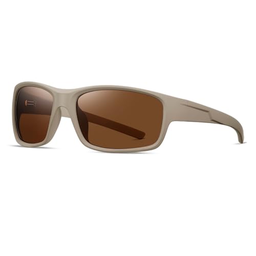 TOIPASTN Sonnenbrille Herren UV400 Polarisierte Sonnenbrille Damen PC (Solid Khaki Tea) von TOIPASTN