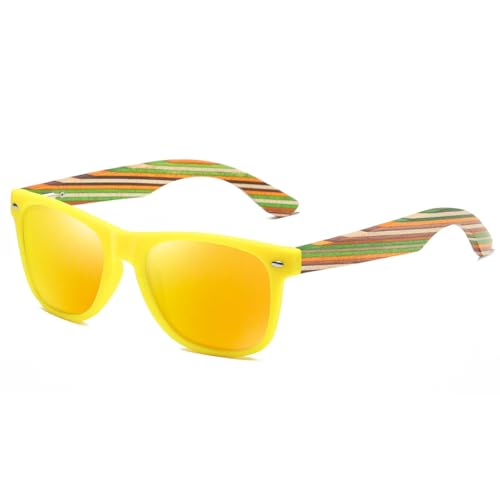 TOIPASTN Sonnenbrille PC-Rahmen Polarisierter Spiegel Mode (Gelb) von TOIPASTN