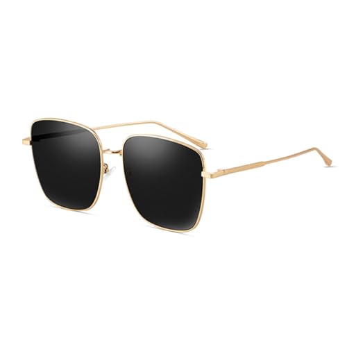TOIPASTN Sonnenbrille Übergroße Damen Vintage Metallrahmen Modische Verlaufsgläser (C1 schwarz) von TOIPASTN