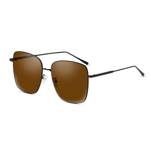 TOIPASTN Sonnenbrille Übergroße Damen Vintage Metallrahmen Modische Verlaufsgläser (C2 Braun) von TOIPASTN