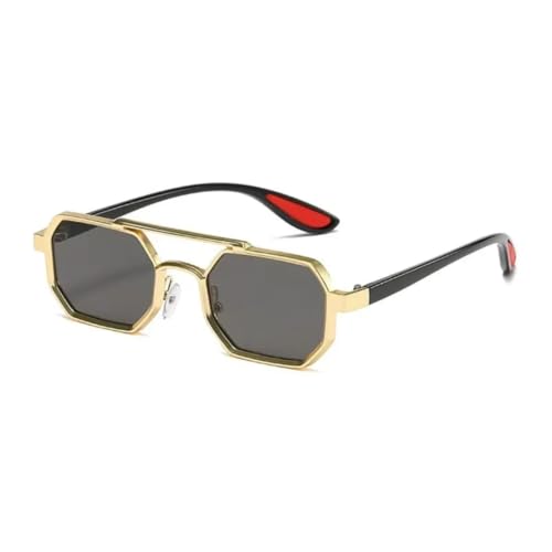 TOIPASTN Sonnenbrille mit Metallrahmen für Herren, UV-beständig (Gold) von TOIPASTN