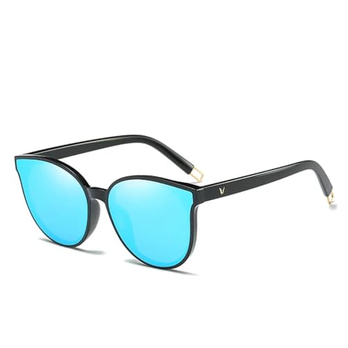 TOIPASTN Sonnenbrillen Damen Sonnenbrillen Herren Damen Übergroße Sonnenbrillen UV400 (schwarz blau) von TOIPASTN