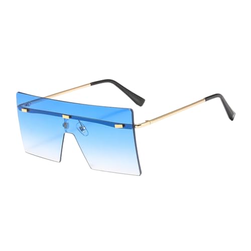 TOIPASTN Sonnenbrillen Mode Damen Metall Gradient Luxus UV400 (C2 Blau) von TOIPASTN
