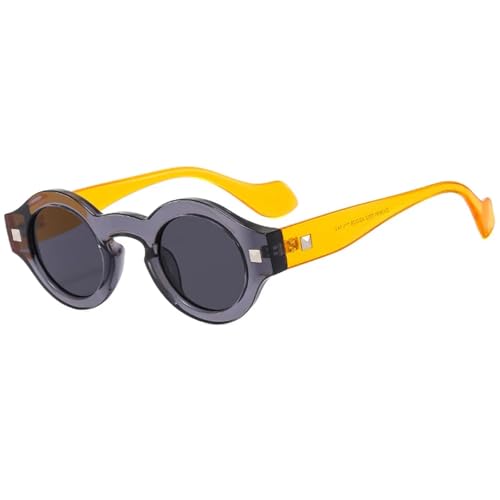 TOIPASTN Steampunk-Sonnenbrille für Herren, runder Rahmen, Anti-Blaulicht, luxuriös, UV400, Grau/Gelb, Einheitsgröße TOIPASTN Steampunk-Sonnenbrille für Herren, runder Rahmen, Anti-Blaulicht, luxuriös, UV400, Grau/Gelb, Einheitsgröße von TOIPASTN