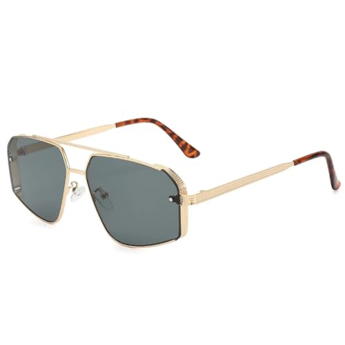 TOIPASTN Trend Vintage Metall Sonnenbrille Damen Herren Mode Outdoor UV400 (Gold G15) von TOIPASTN