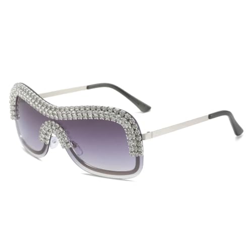 TOIPASTN Übergroße Sonnenbrille für Damen und Herren, luxuriös, modisch, UV400 (Gold, Farbverlauf, Grau) von TOIPASTN
