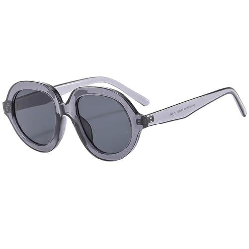 TOIPASTN Unregelmäßige runde Damen-Sonnenbrille für Herren, Retro, UV400, Grau/transparent, Einheitsgröße TOIPASTN Unregelmäßige runde Damen-Sonnenbrille für Herren, Retro, UV400, Grau/transparent, Einheitsgröße von TOIPASTN