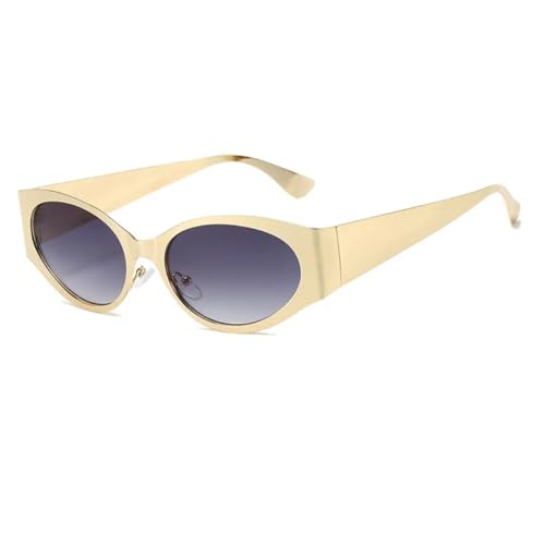 TOIPASTN Vintage Cat Eye Sonnenbrille Damen Herren Sonnenbrille UV400 (Gold-Grau) von TOIPASTN