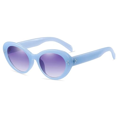 TOIPASTN Vintage Cat Eye Sonnenbrille Damen Mode Nietenbrille UV400 (C5Blau-Lila) von TOIPASTN