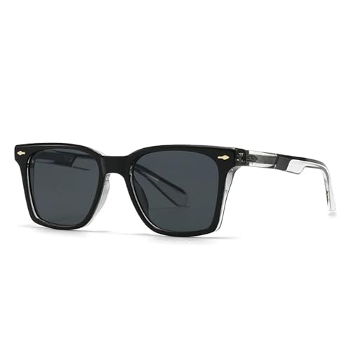 TOIPASTN Vintage Damen Luxus Sonnenbrille Mode Nieten Shades UV400 Herren Punk (Schwarz Gun Grau) von TOIPASTN