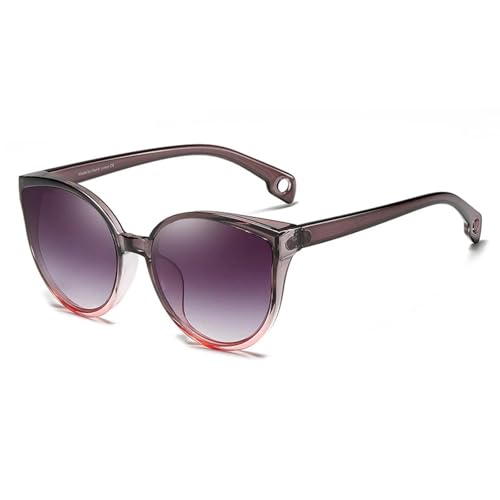 TOIPASTN Vintage Damen Sonnenbrille Herren UV400 (Grau Pink) von TOIPASTN