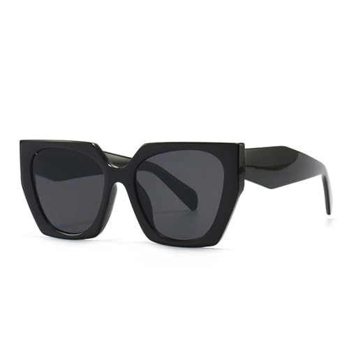 TOIPASTN Vintage Oversize-Sonnenbrille Damen Herren Fashion Gradient UV400 (Schwarz-Grau) von TOIPASTN