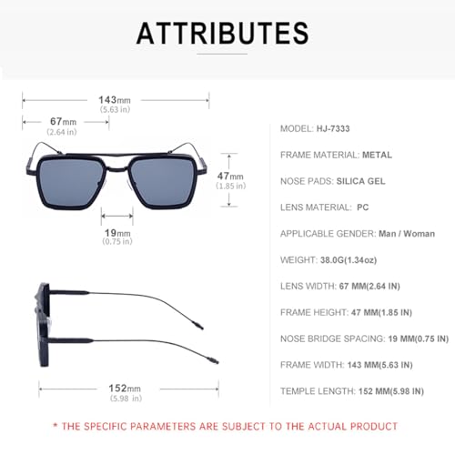 TOIPASTN Vintage Punk Sonnenbrille Herren Luxus UV400 Sonnenbrille, C6whitesilver, Einheitsgröße TOIPASTN Vintage Punk Sonnenbrille Herren Luxus UV400 Sonnenbrille, C6whitesilver, Einheitsgröße von TOIPASTN