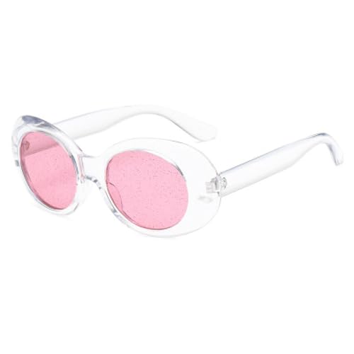 TOIPASTN Vintage Sonnenbrille Damen Glitzer Candy Color Transparenter Rahmen (2) von TOIPASTN