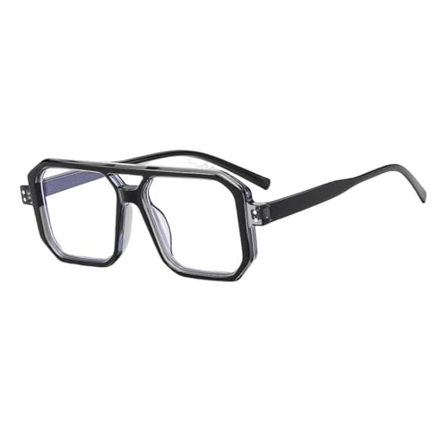 TOIPASTN Vintage Sonnenbrille Damen Herren Mode Luxus Sonnenbrille Punk Nieten (Grau Schwarz Klar) von TOIPASTN
