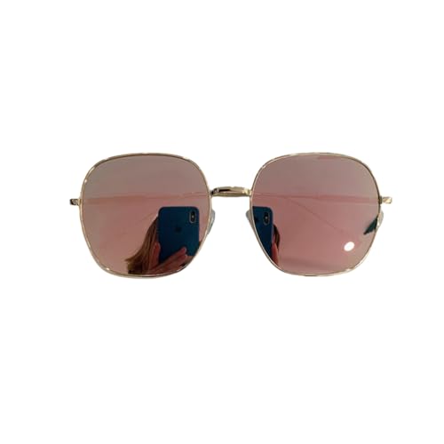TOIPASTN Vintage Sonnenbrille Damenmode Steampunk Metall UV400 (Gold-PinkMirror) von TOIPASTN