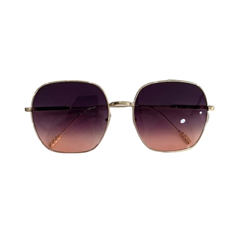 TOIPASTN Vintage Sonnenbrille Damenmode Steampunk Metall UV400 (Gold-Rot-Grau) von TOIPASTN