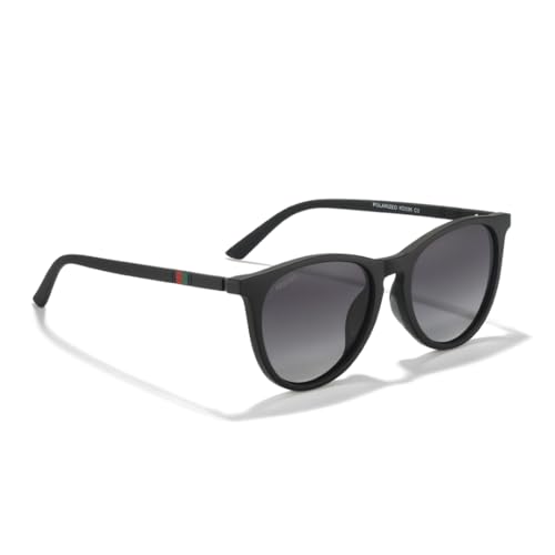 TOIPASTN Vintage-Sonnenbrille für Damen, polarisierte Gläser, ovale Metallform (C3 Farbverlauf Grau) von TOIPASTN