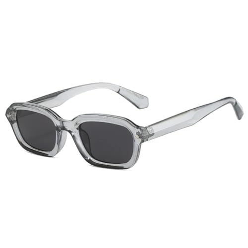 TOIPASTN Vintage Sonnenbrille mit kleinem Rahmen und Nieten, Damen, Luxus, Herren, UV400 (grau) von TOIPASTN