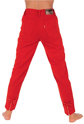 TOKAY Jeans MÄDCHEN Jeanshose mit Applikationen (122, Rot) von TOKAY Jeans