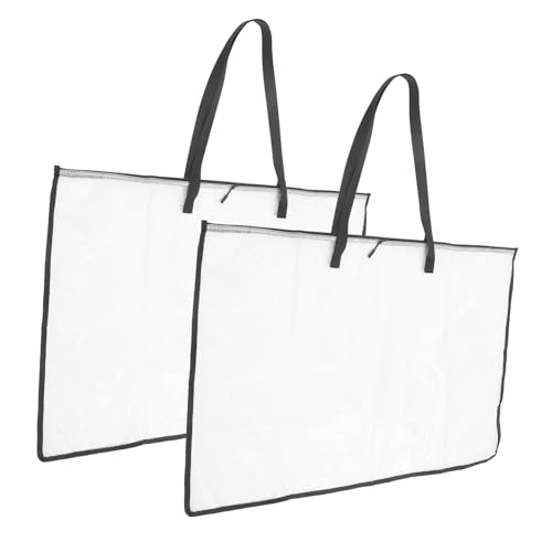 TOKIDNY 2stücke Große Transparente Kunstportfolio-Taschen Für Poster Dokumente Und Zeichnungen Langlebige Aufbewahrungstaschen Mit Reißverschluss Für Künstler Und Studenten von TOKIDNY