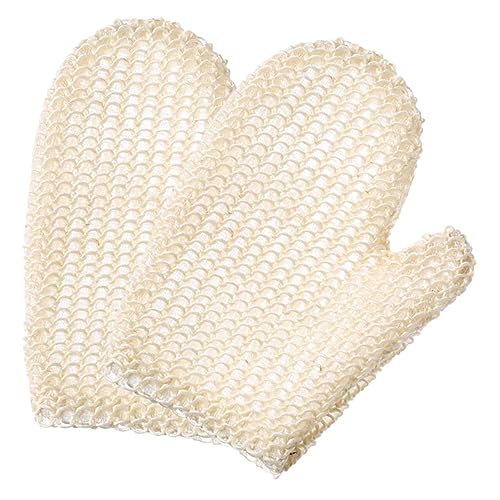TOKIDNY 2 Stück Sisal Körperpeelinghandschuhe mit Doppelseitigem Design Hautreinigung Sanftes Peeling für Hauttypen für Bad und Dusche Pflegezubehör für und Männer von TOKIDNY