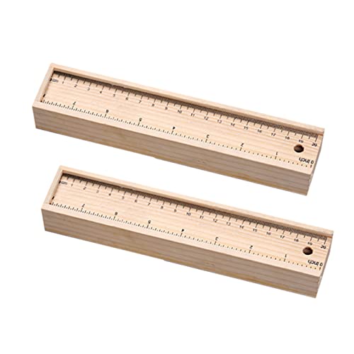 TOKIDNY 2satz Holz Federmäppchen Mit Großem Stauraum Tragbare Einfache Schreibwaren-Box Für Junge Mädchen Aufbewahrungsetui Für Schule Und Büro Robuste Und Langlebige von TOKIDNY