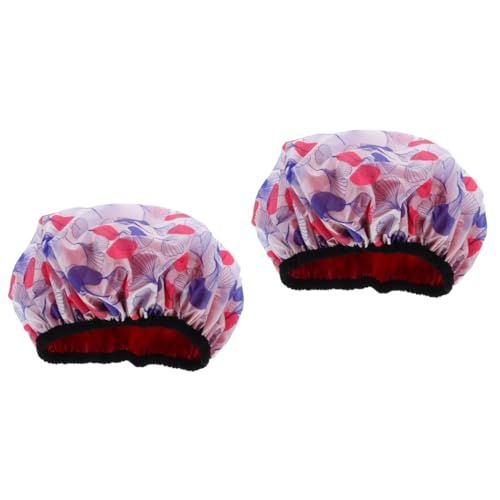 TOKIDNY 2St Duschhaube Badehaube Bademütze haarschutz Make-up Haarhaube Schlafhaube Spa Haarhaube atmungsaktive Haarkappen Frauen Hauben Duschhüte Doppellagige Badehüte Duschhut Stoff von TOKIDNY